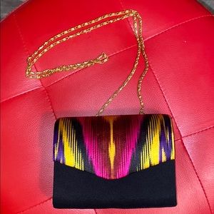 Satin Ikat evening clutch